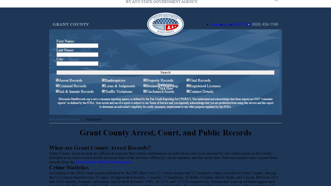 Grant County Arrest, Court, and Public Records